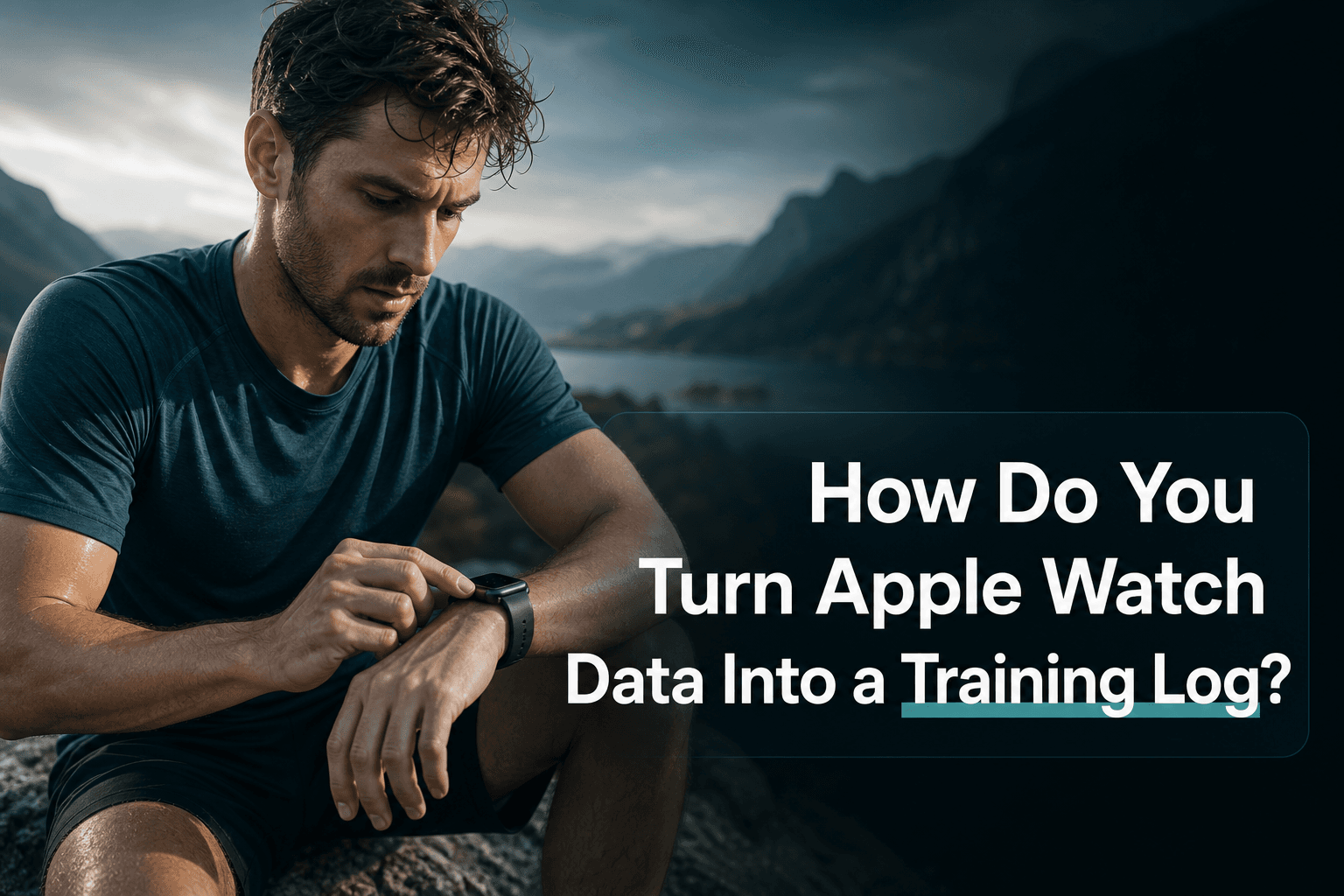 Endurance athlete checking an Apple Watch with article title about turning Apple Watch data into a training log.