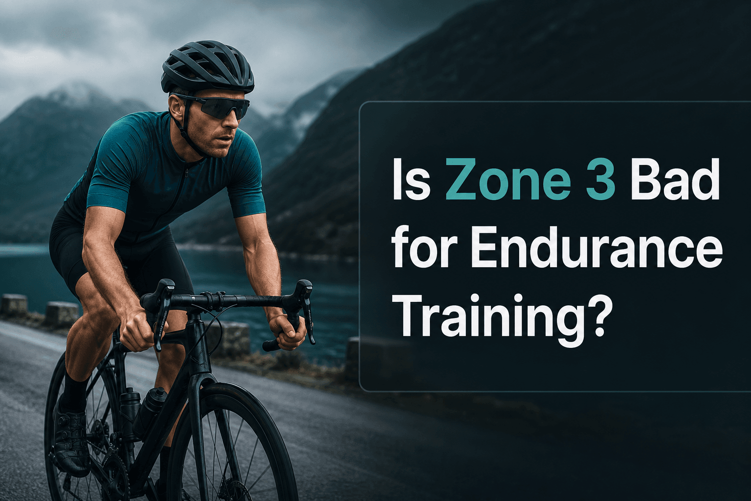 Cyclist training beside the article title Is Zone 3 Bad for Endurance Training?