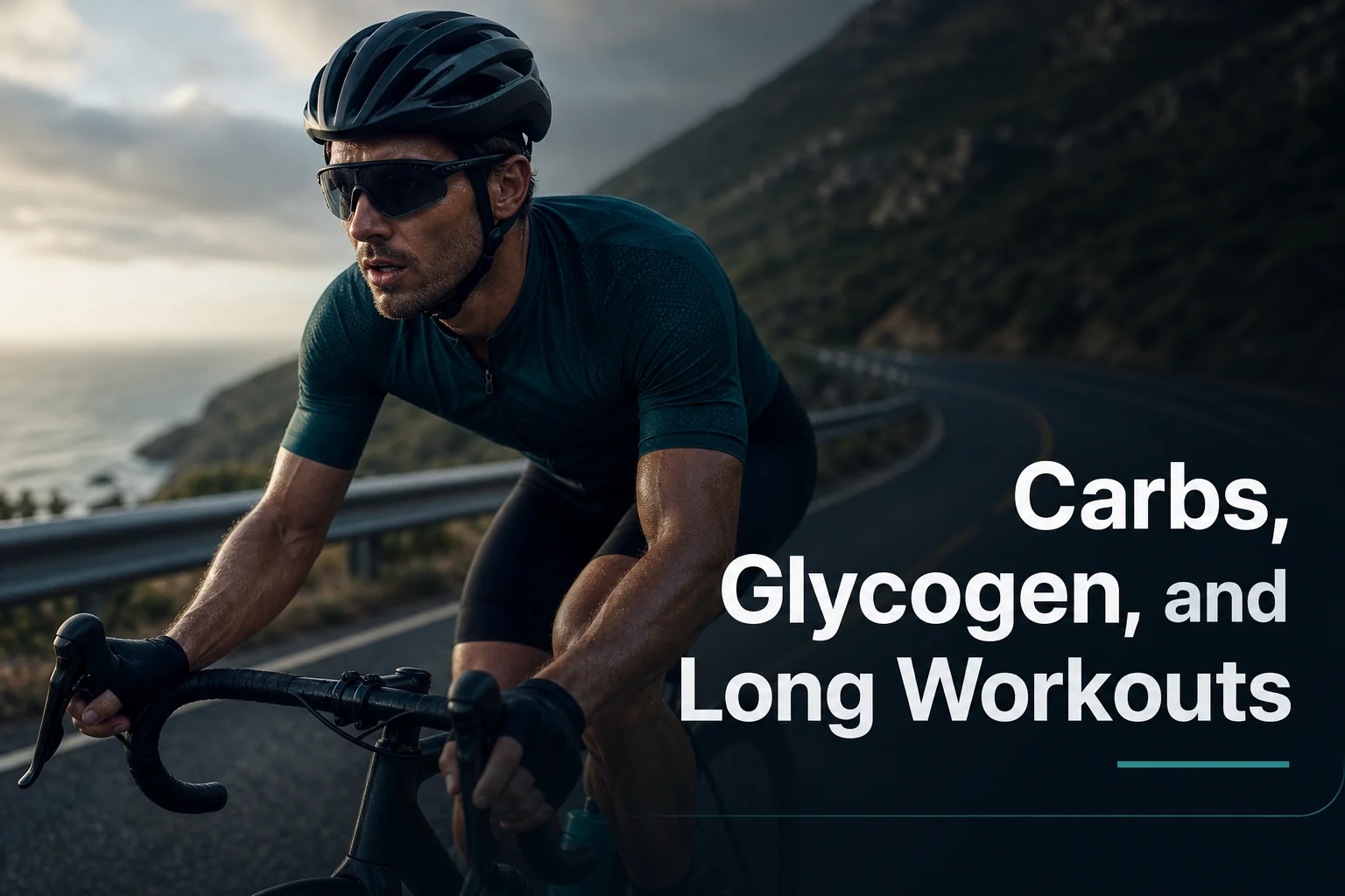 Endurance athlete preparing carbohydrate fuel before a long workout with the title Carbs, Glycogen, and Long Workouts.