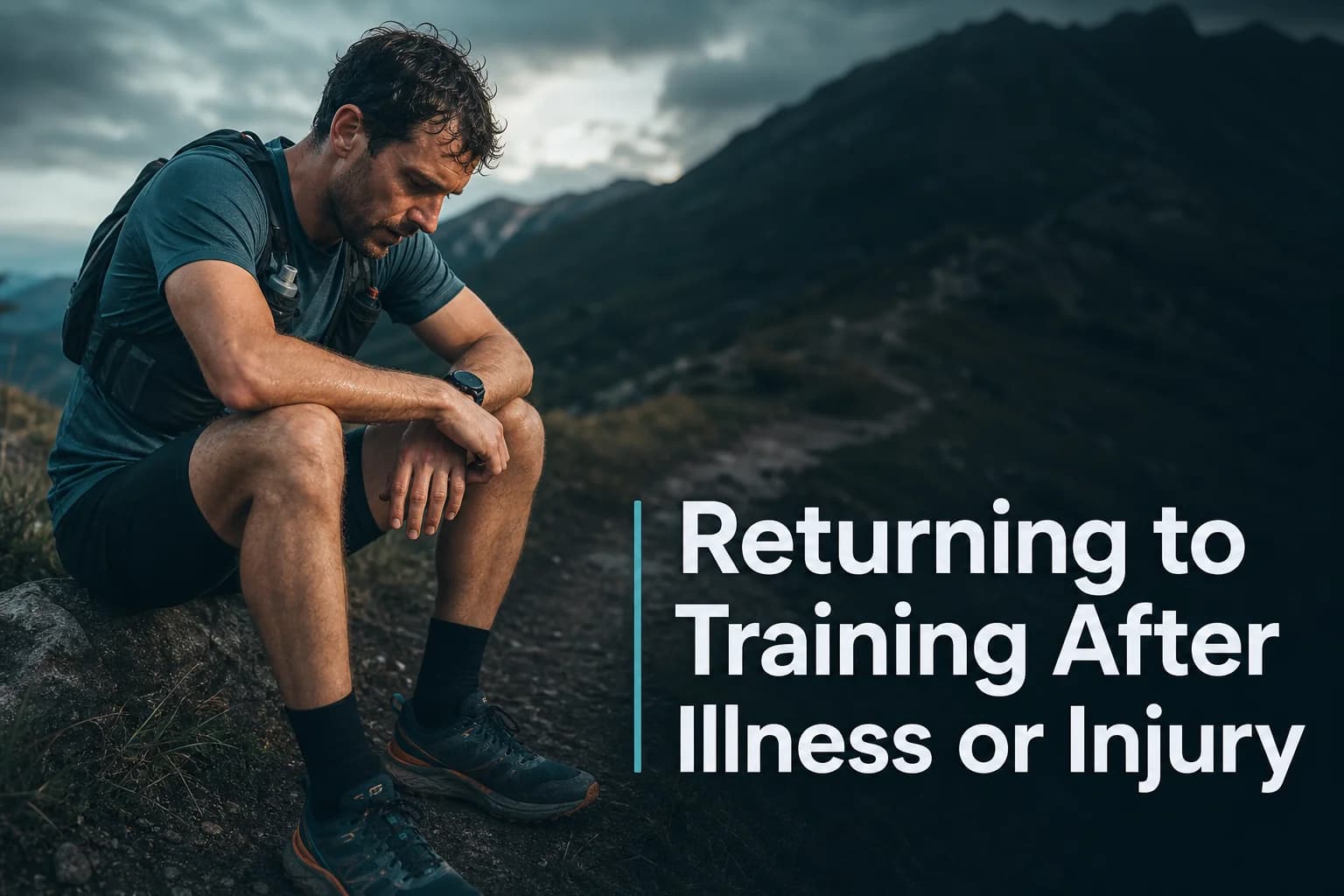 Endurance athlete returning carefully to training after illness or injury with the title Returning to Training After Illness or Injury.